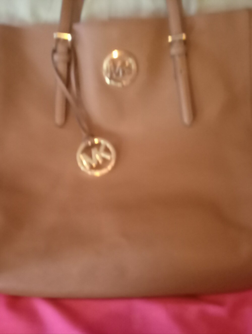 Michael Kors Brown Leather Tote with Gold Accents